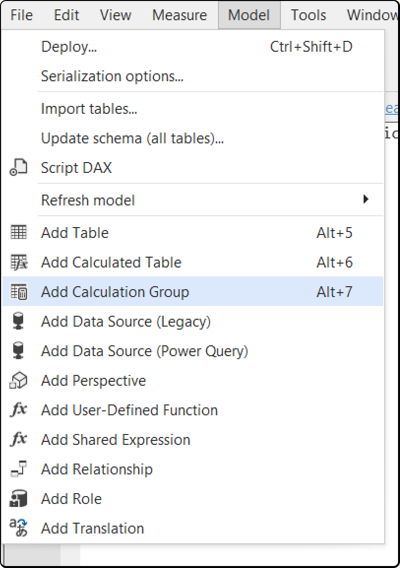 Add Calculation Group