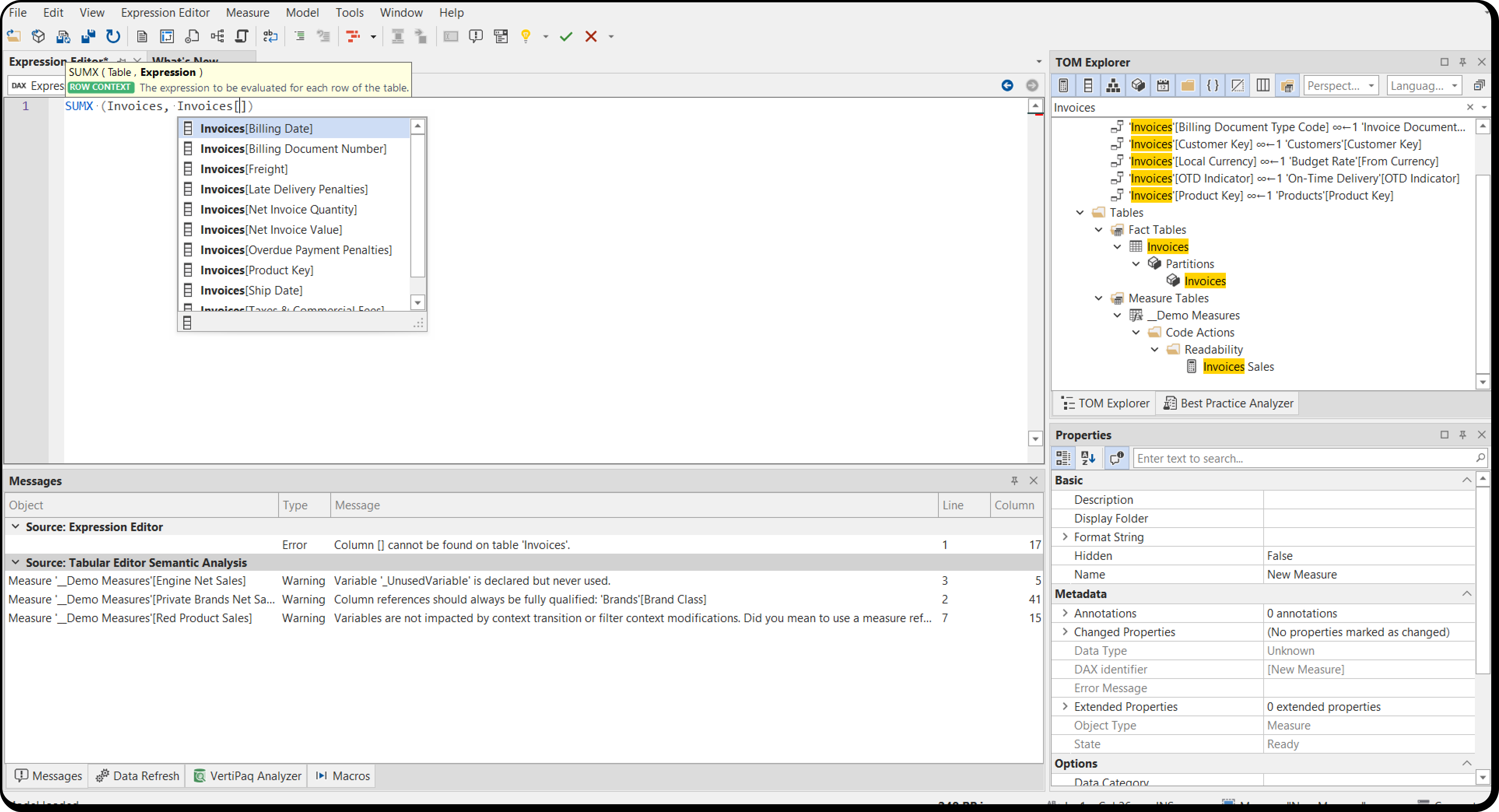 Add Measure Edit Dax