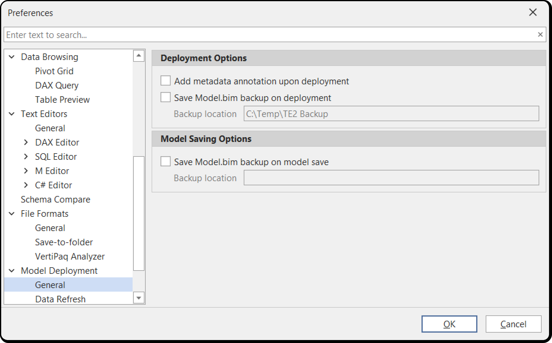 Model Deployment preferences