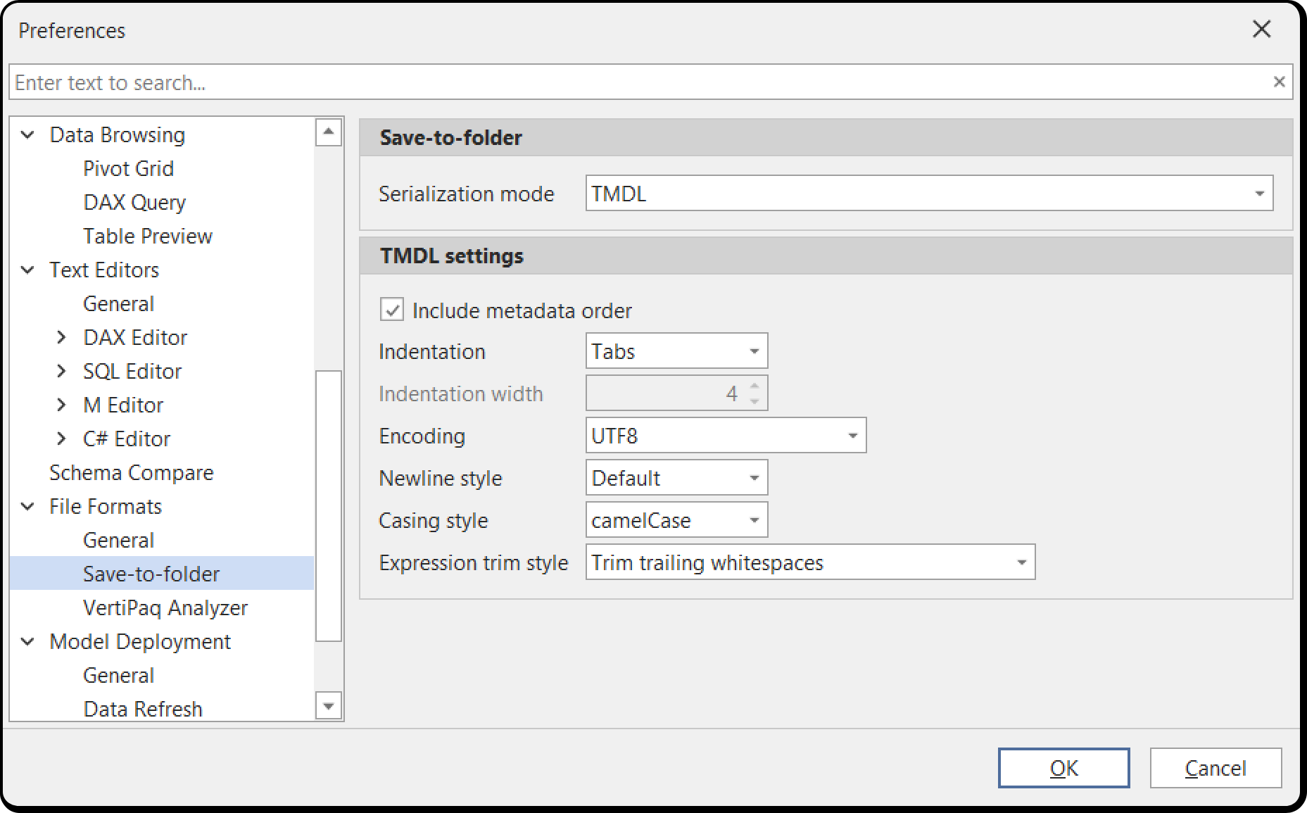 Save to Folder preferences